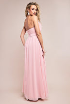 Chiffon Feather Bandeau Maxi Dress