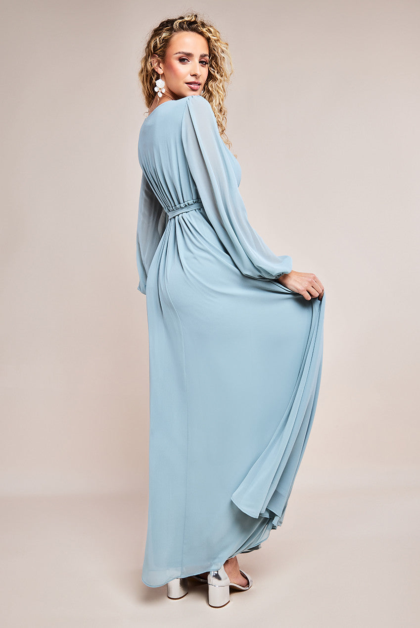 Wrap Back Maxi With Front Slit Chiffon