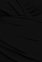 Scuba Crepe Pleated Bardot Maxi Dress