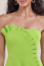 Frilled Halter Neck Strap Midi Dress