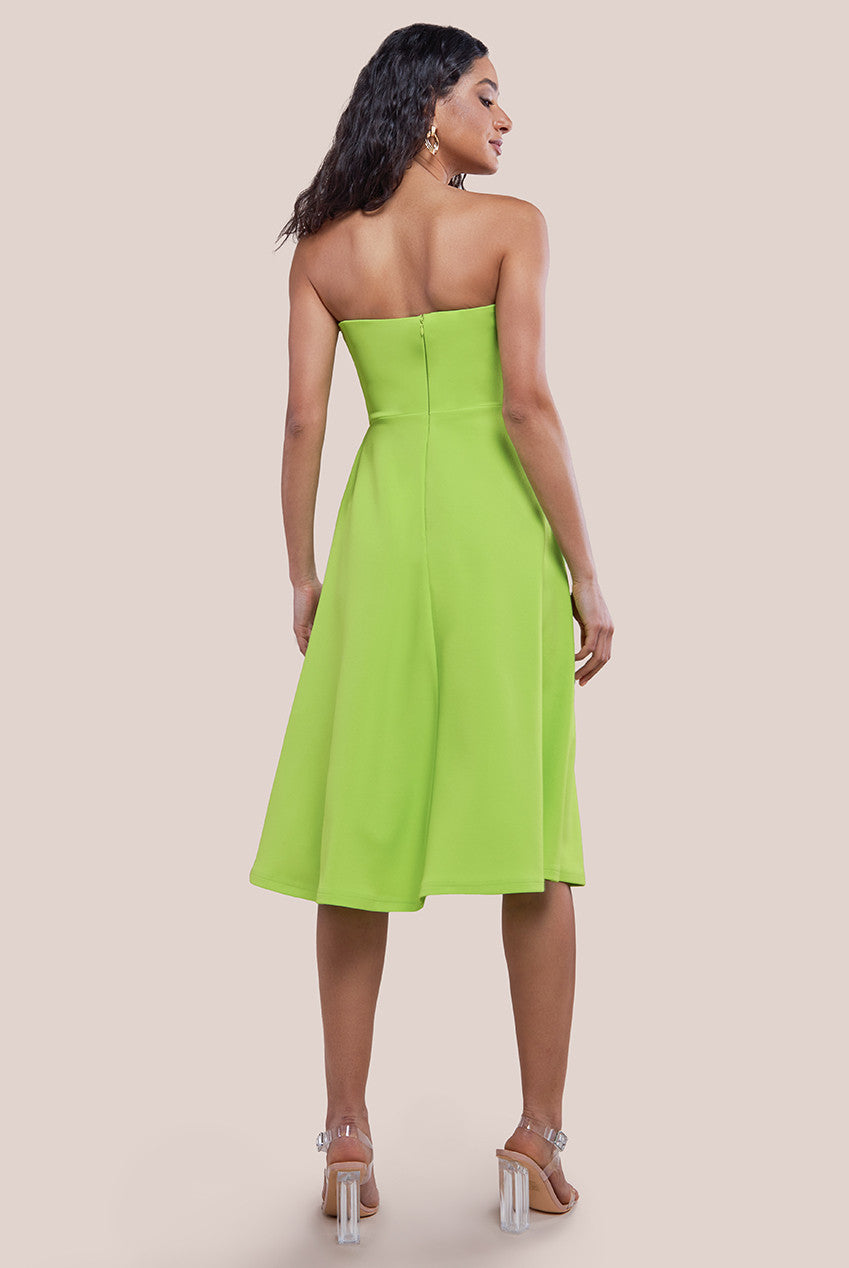 Frilled Halter Neck Strap Midi Dress