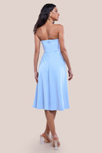 Frilled Halter Neck Strap Midi Dress