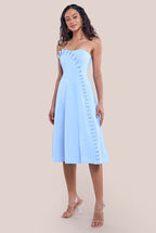Frilled Halter Neck Strap Midi Dress