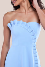 Frilled Halter Neck Strap Midi Dress