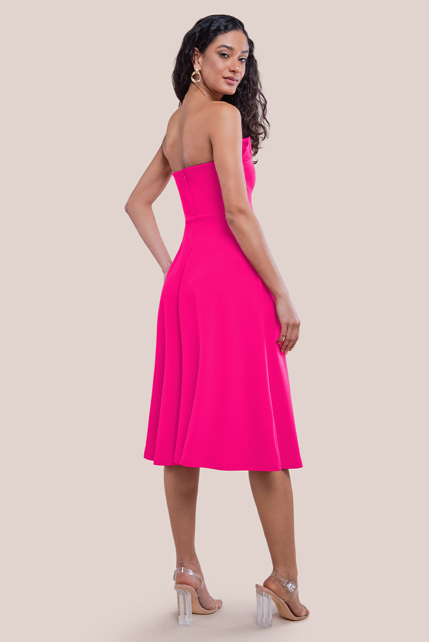 Frilled Halter Neck Strap Midi Dress