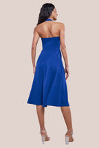 Frilled Halter Neck Strap Midi Dress
