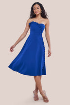 Frilled Halter Neck Strap Midi Dress