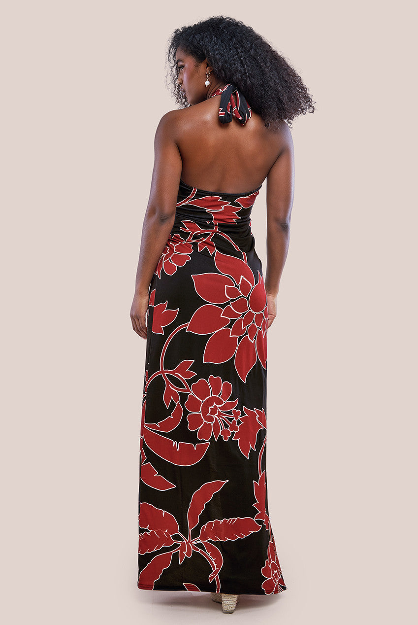 Printed Crossover Maxi Dress