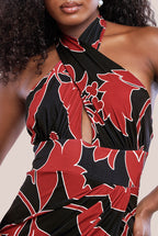 Printed Crossover Maxi Dress