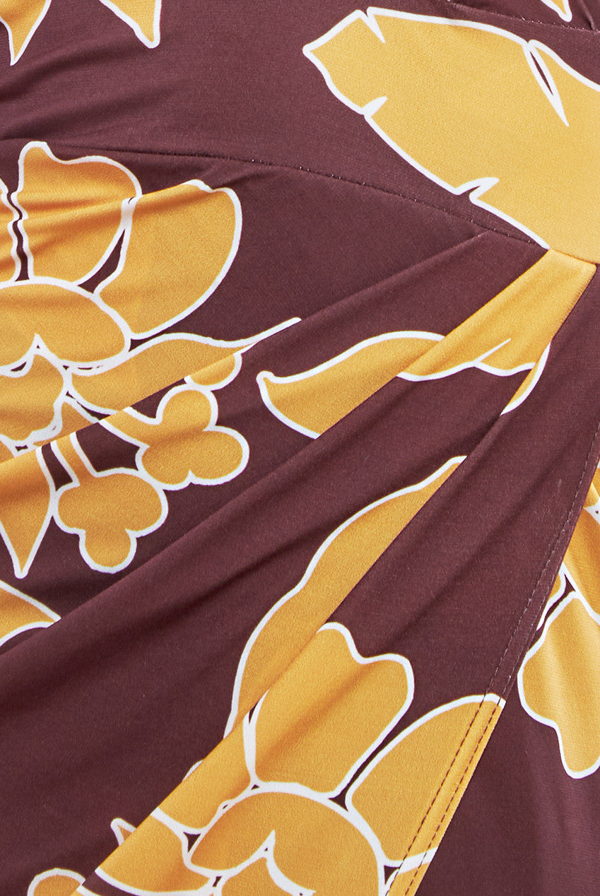 Printed Crossover Maxi Dress