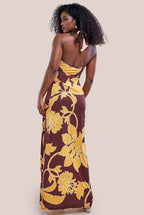 Printed Crossover Maxi Dress