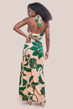 Printed Crossover Maxi Dress