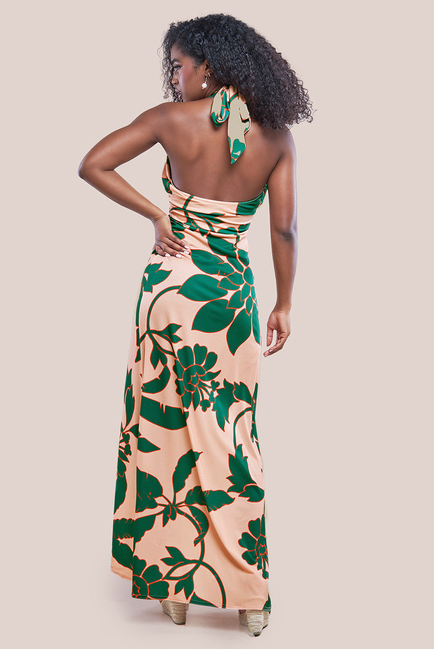 Printed Crossover Maxi Dress