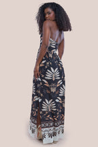 Printed Tie Back Maxi Dress
