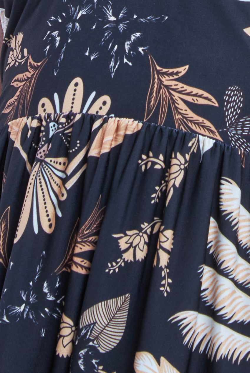 Printed Tie Back Maxi Dress