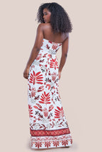Printed Tie Back Maxi Dress