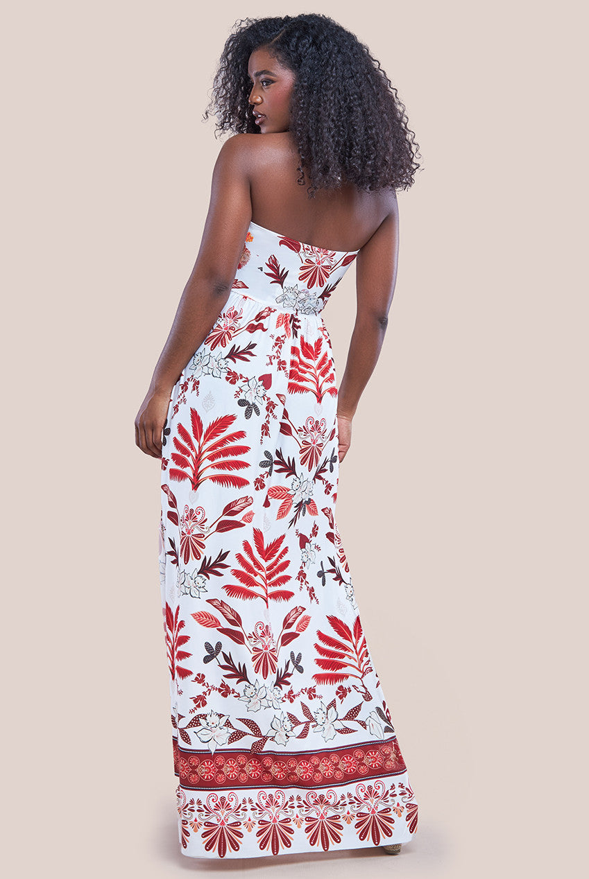 Printed Tie Back Maxi Dress