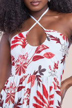 Printed Tie Back Maxi Dress