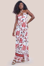 Printed Tie Back Maxi Dress