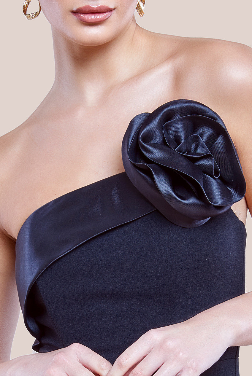 One Shoulder Stretch Midi Dress