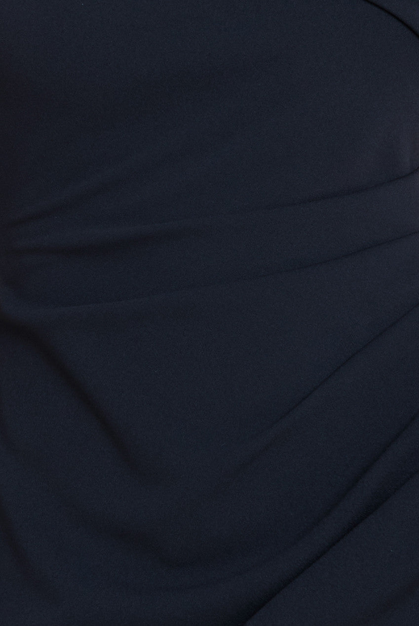 One Shoulder Scuba Crepe Evening Maxi Dress