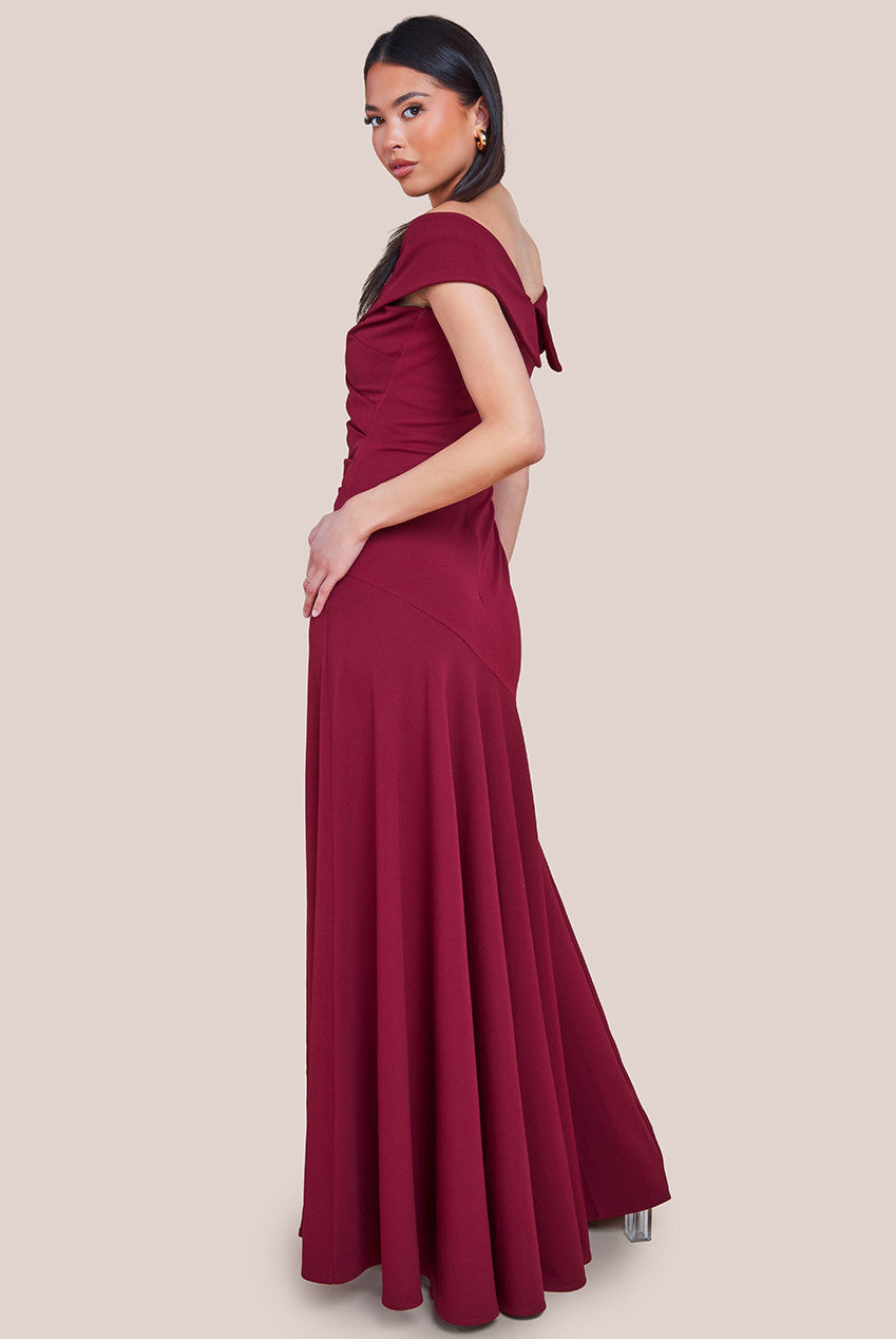 Scuba Crepe Off The Shoulder Bardot Dress