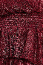 Crinkle Lurex High Low Layered Midi Dress