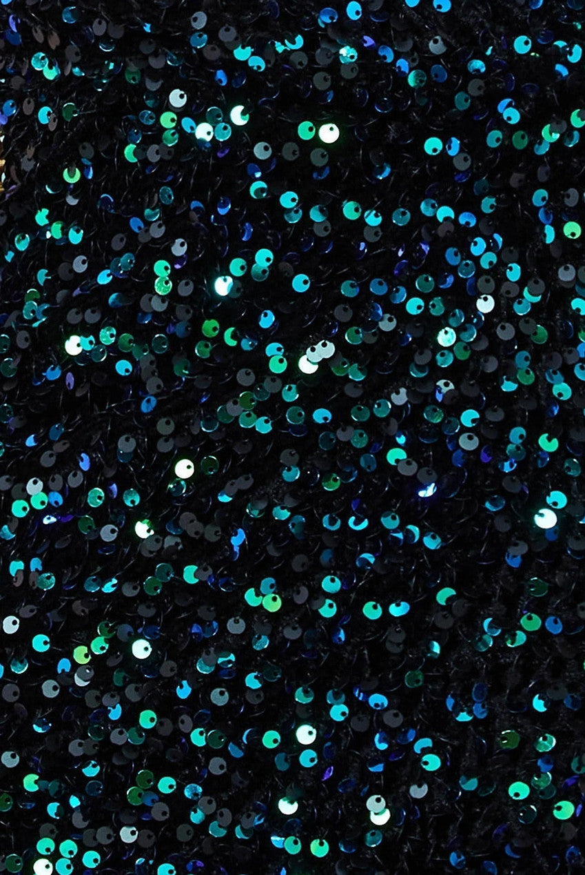 Multi Sequin & Velvet Bardot Maxi Dress