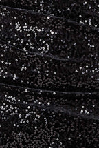 Patterned Sequin Velvet Wrap Bodice Maxi Dress