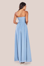 Chiffon Feather Bandeau Maxi Dress