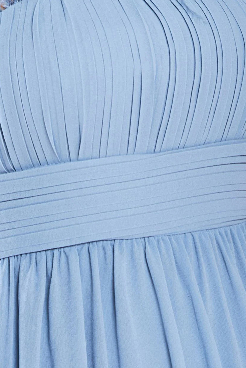 Chiffon Feather Bandeau Maxi Dress