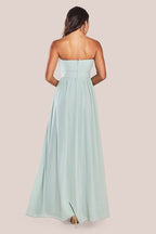 Chiffon Feather Bandeau Maxi Dress