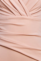 Scuba Crepe Pleated Bardot Maxi Dress