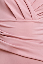 Scuba Crepe Pleated Bardot Maxi Dress