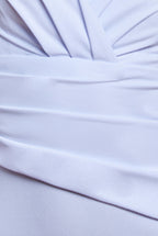 Scuba Crepe Pleated Bardot Maxi Dress