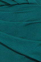 Scuba Crepe Pleated Bardot Maxi Dress