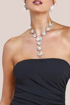 Scuba Crepe Bandeau Maxi With Diamante Necklace