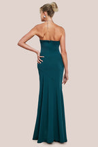 Scuba Crepe Bandeau Maxi With Diamante Necklace