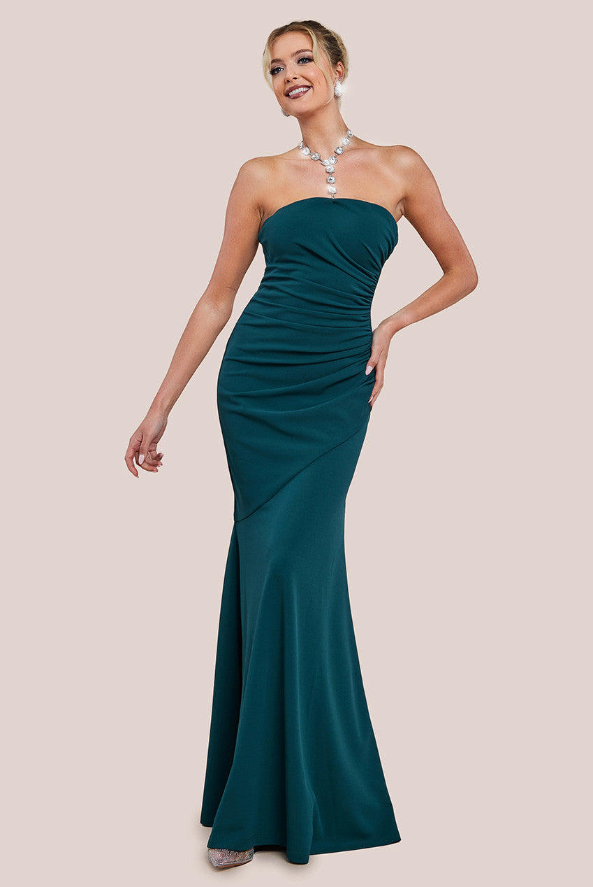 Scuba Crepe Bandeau Maxi With Diamante Necklace