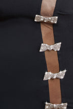 Bow Embellished Strapless Mermaid Maxi Dress