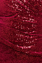 Patterned Sequin Velvet Wrap Bodice Maxi Dress