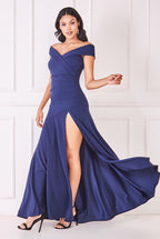 Scuba Crepe Off The Shoulder Bardot Dress