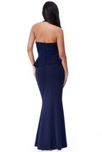 Peplum Halter Neck Maxi With Diamante Buckle