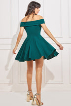 Bardot Pleated Skater Mini Dress