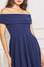 Bardot Pleated Skater Mini Dress