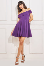 Bardot Pleated Skater Mini Dress