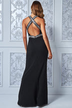 Diamonte Cross Back Maxi Dress