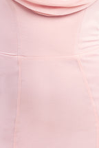 Chiffon Bardot Cowl Neck Maxi Dress