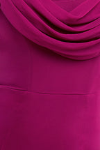 Chiffon Bardot Cowl Neck Maxi Dress