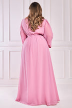 Wrap Back With Front Slit Chiffon Maxi